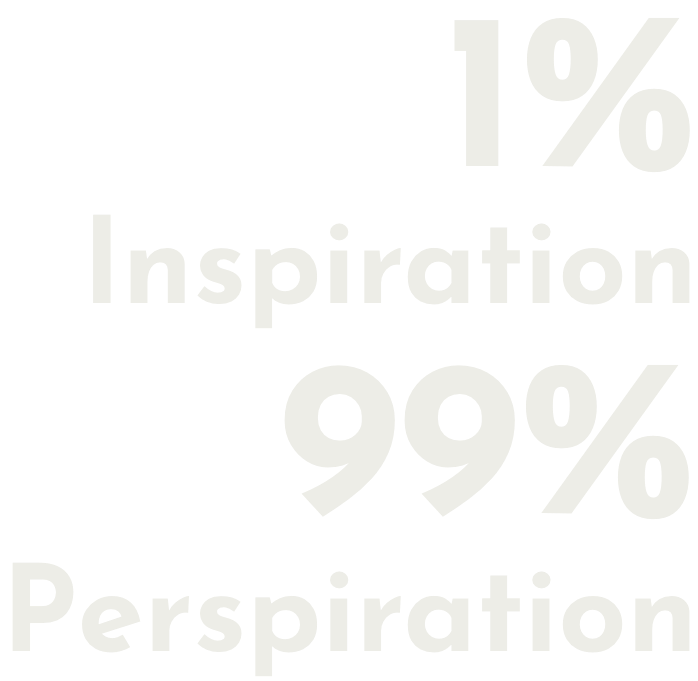 1％Inspiration99％Perspiration